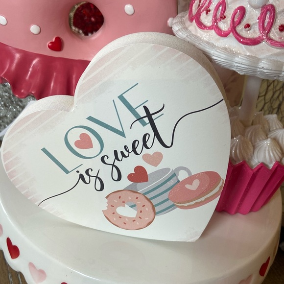 NEW! Vintage Inspired Donuts & Coffee Love Is Sweet Heart Valentine’s Day Sign - Picture 3 of 3